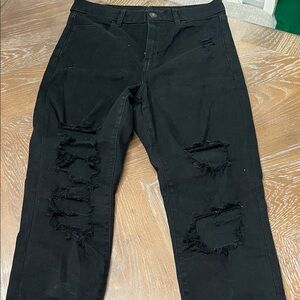 American Eagle Outfitters Black Ripped Skinny Jeans